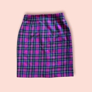 Plaid Wool Skirt